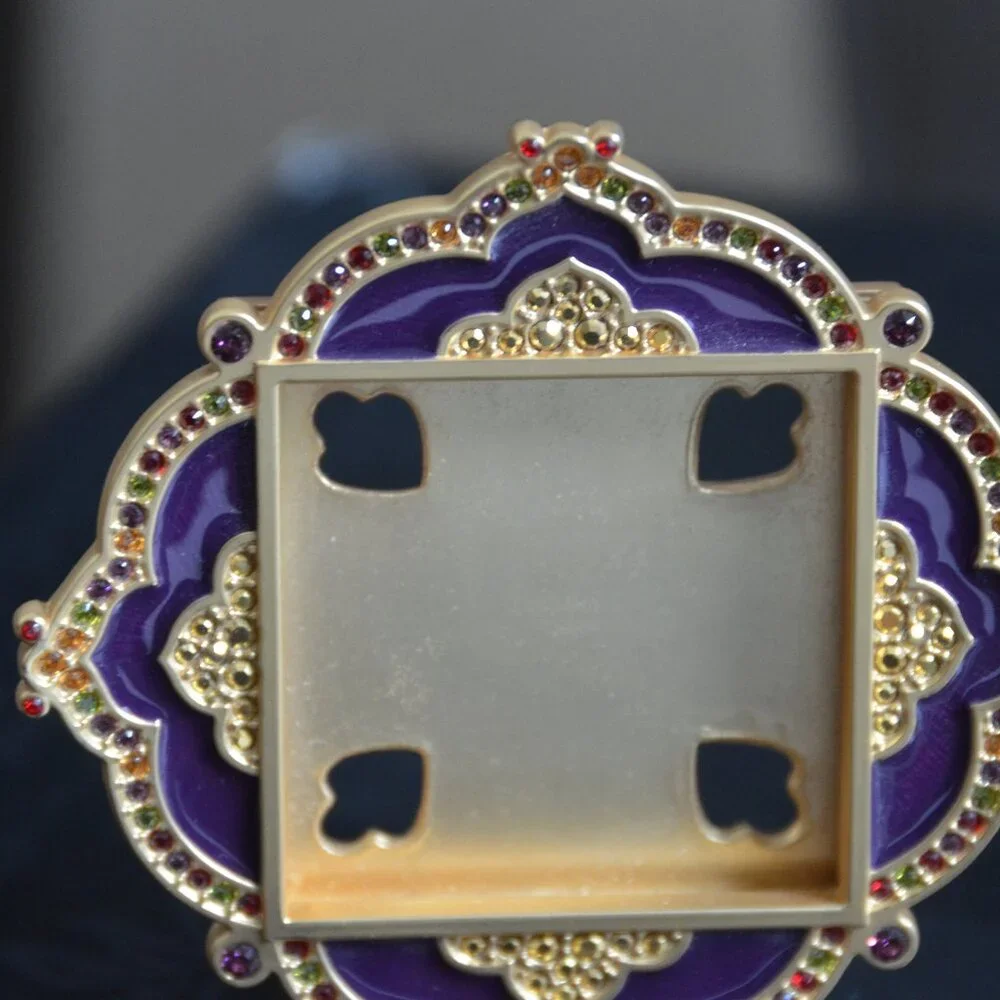 RARE JAY STRONGWATER WARNER TIARA SCROLL PAVE DIAMOND LACE CRYSTAL ENAMEL FRAME